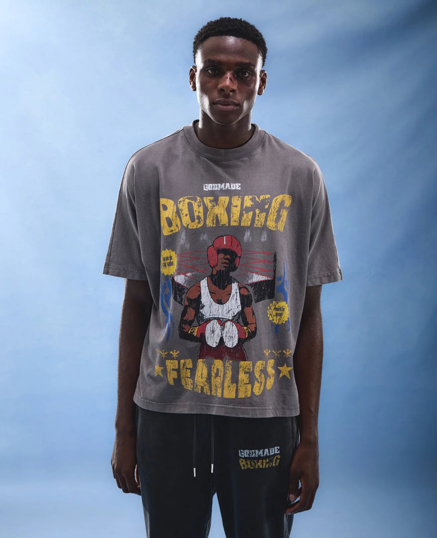 FEARLESS - WASHED GREY T-SHIRT