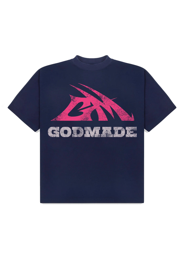 GM LOGO - NAVY WASHED BLUE T-SHIRT