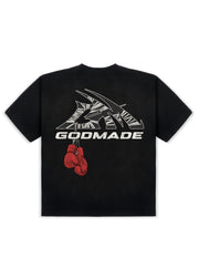 GM WRAPPED LOGO - WASHED BLACK T-SHIRT