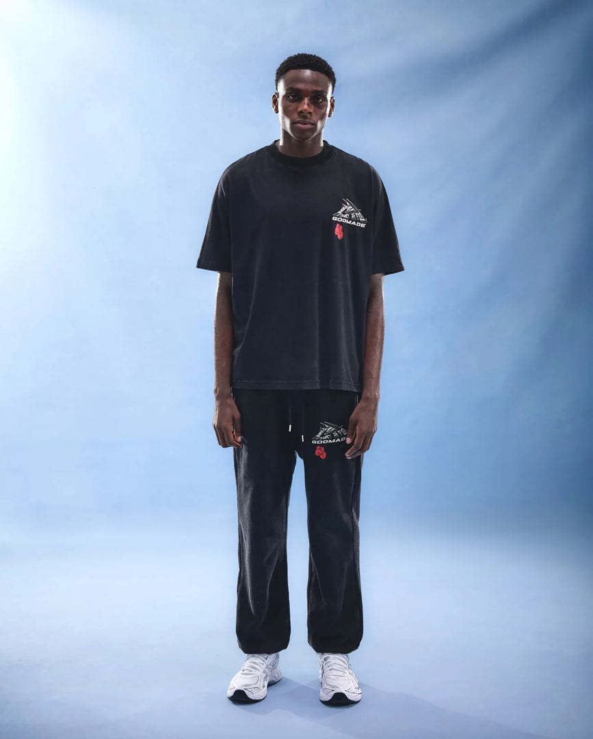 GM WRAPPED LOGO - WASHED BLACK T-SHIRT