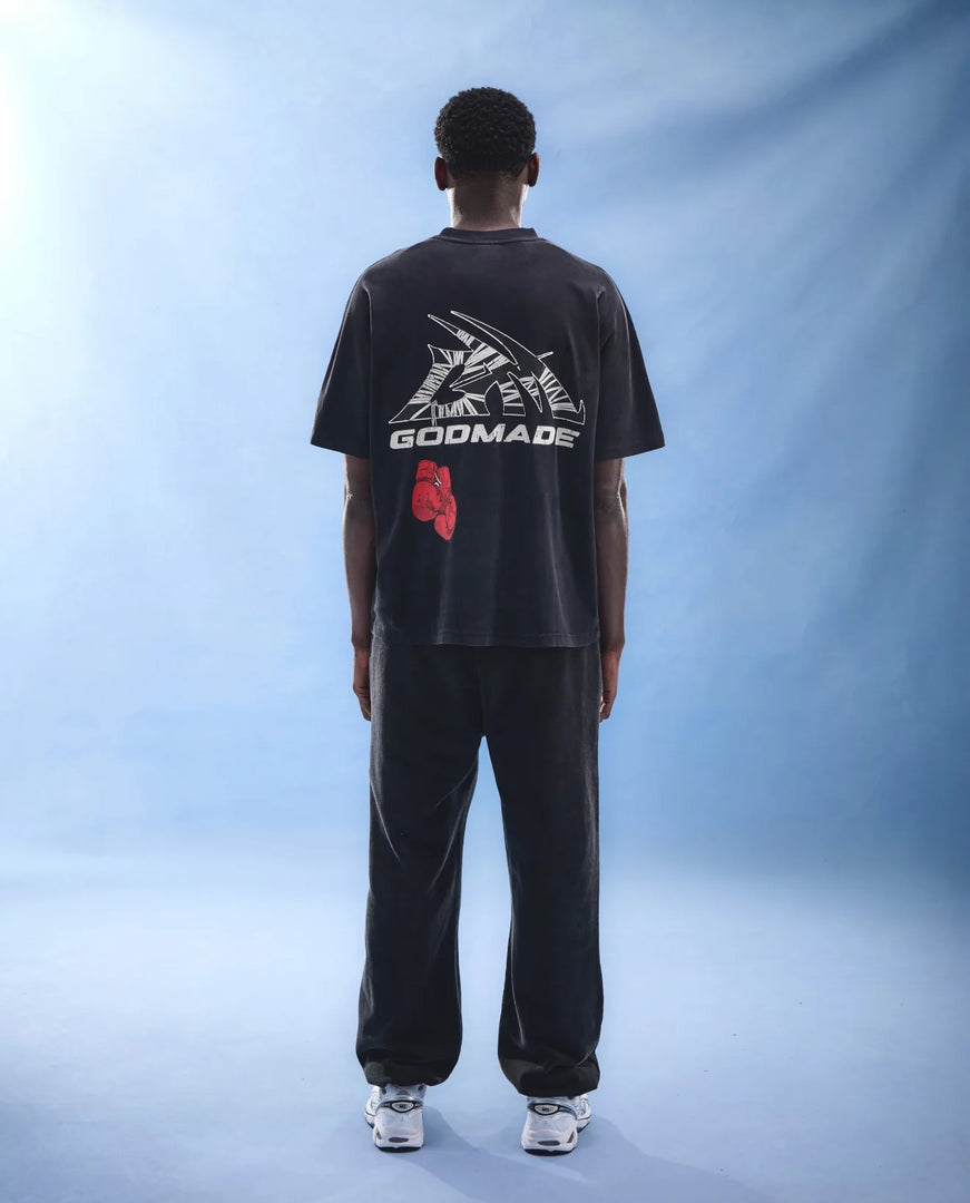 GM WRAPPED LOGO - WASHED BLACK T-SHIRT