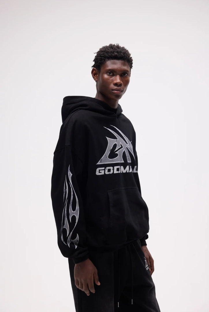 GM LOGO - WASHED BLACK HOODIE
