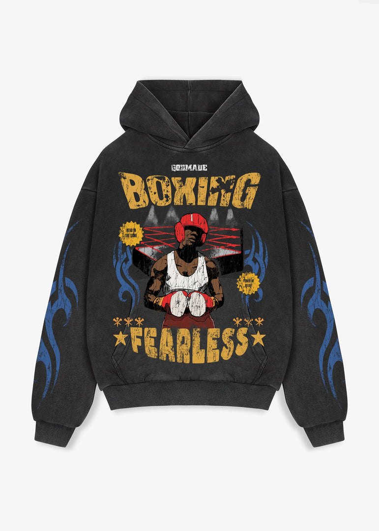 FEARLESS - WASHED GREY HOODIE