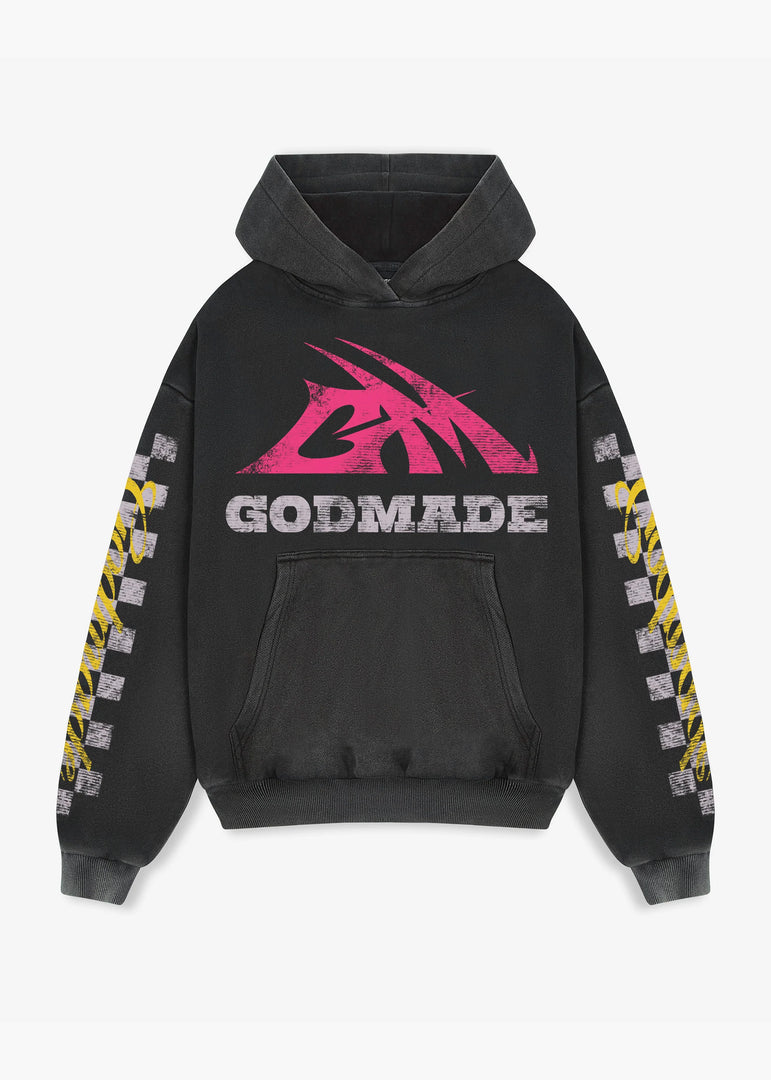 GM RACING - WASHED GREY HOODIE