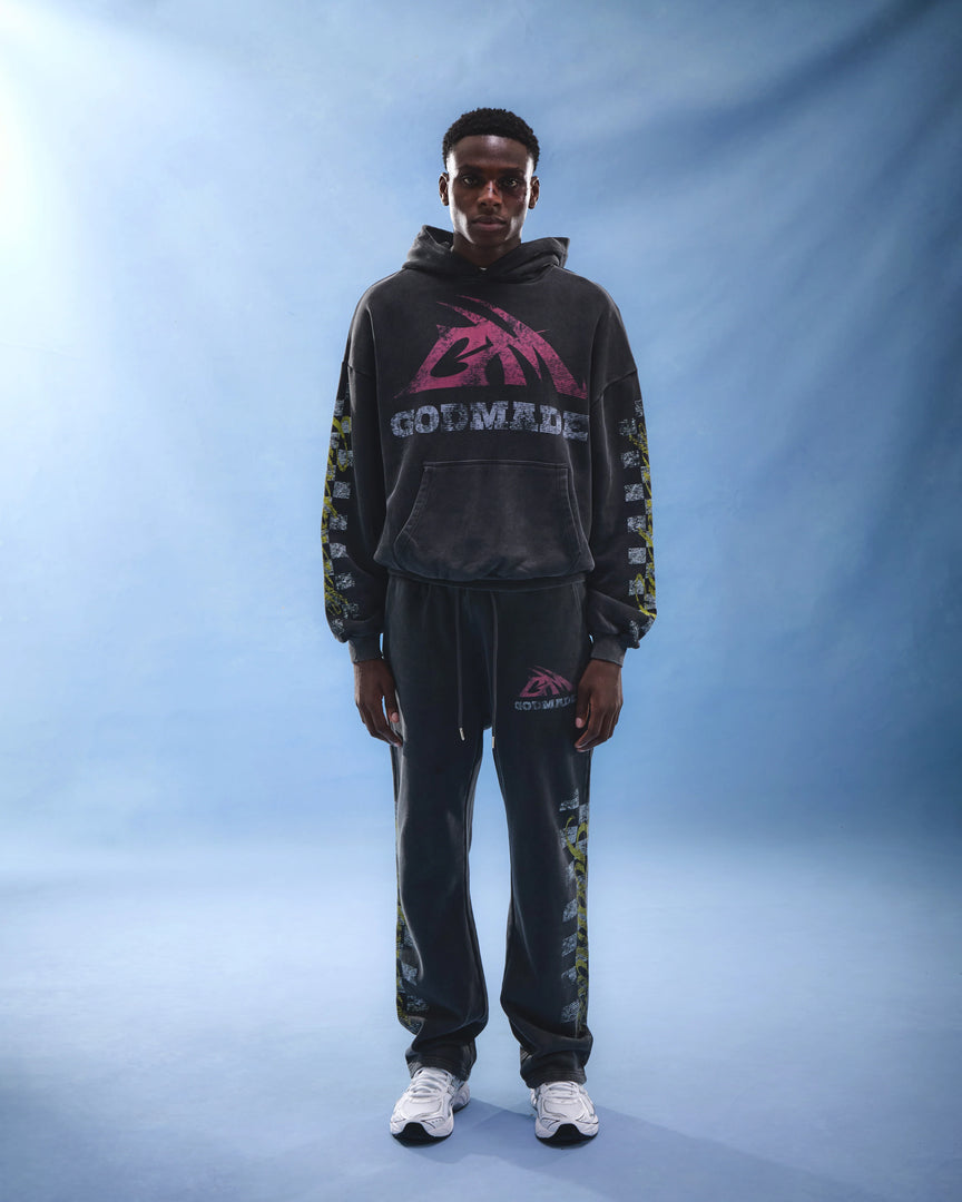 GM RACING - WASHED GREY HOODIE