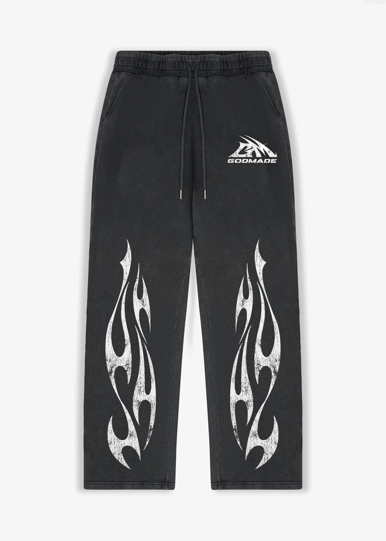 GM LOGO - GREY WASHED SWEATPANTS