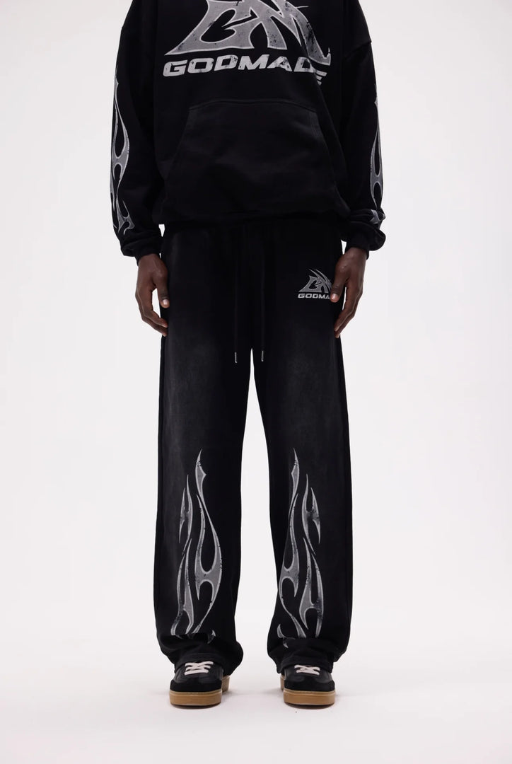 GM LOGO SWEATPANTS - WASHED BLACK
