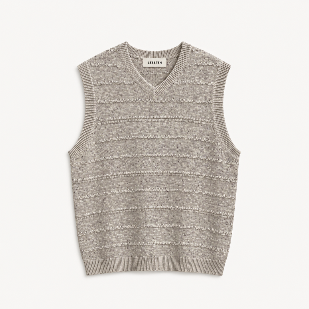 LESSTEN KNIT TANK TOP TEXTURED SAND