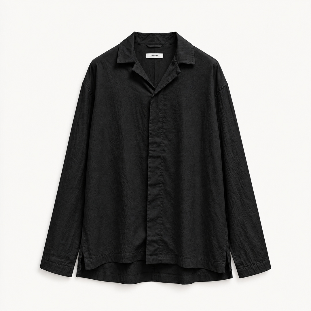 LESSTEN SHIRT RELAXED COLLAR BLACK
