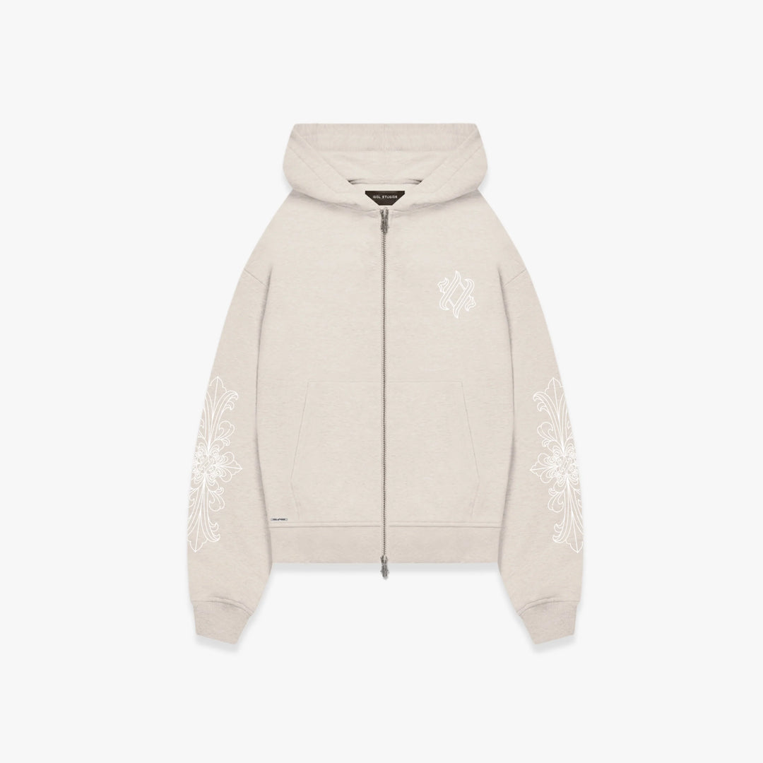 IVORY - BEIGE ZIP HOODIE