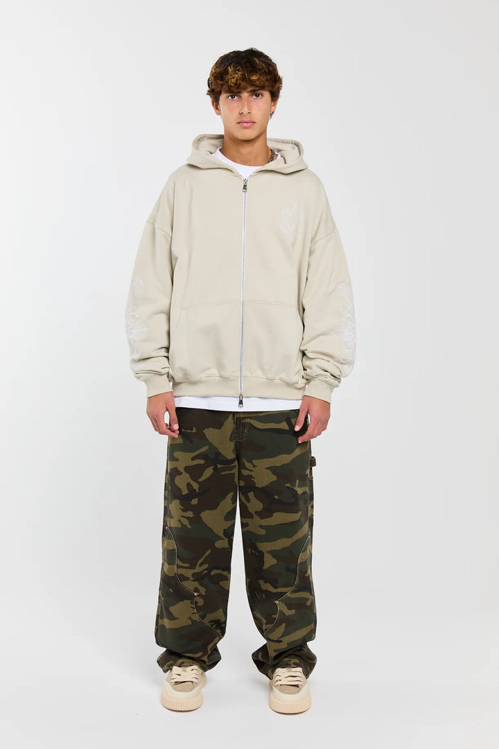 IVORY - BEIGE ZIP HOODIE