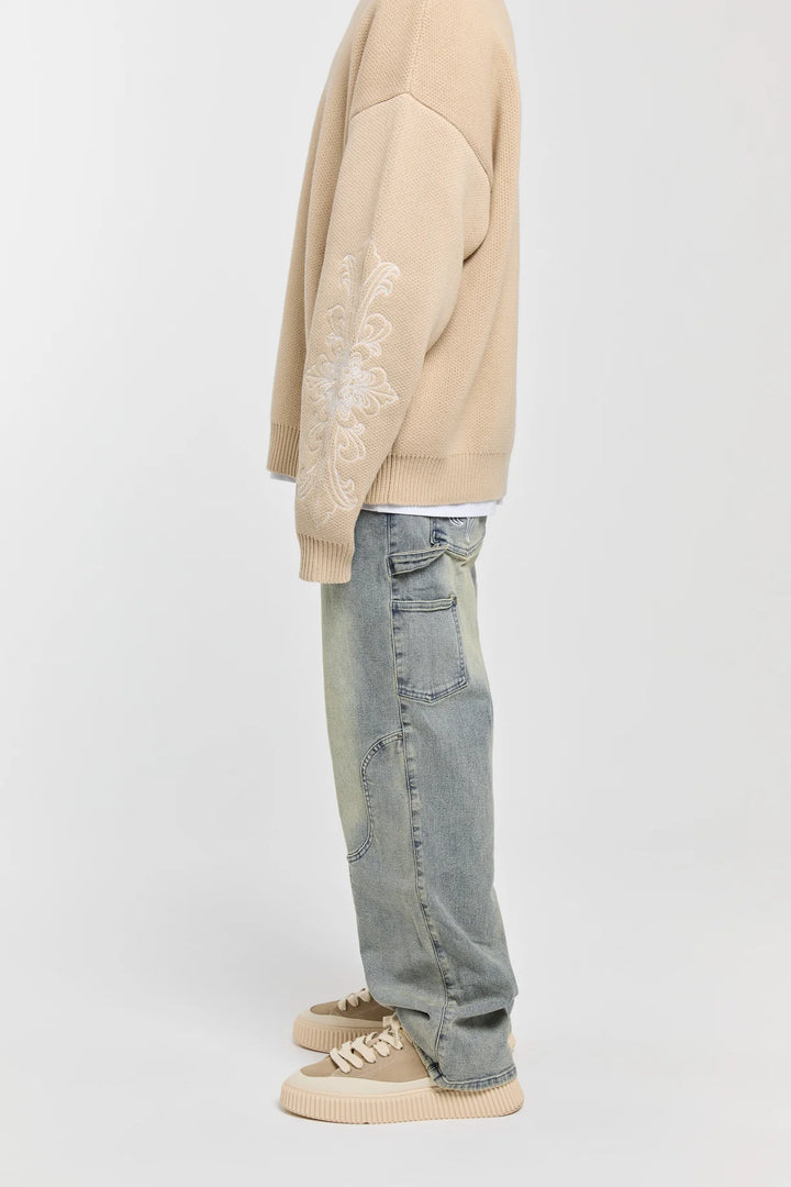 BONE - BEIGE KNIT SWEATER