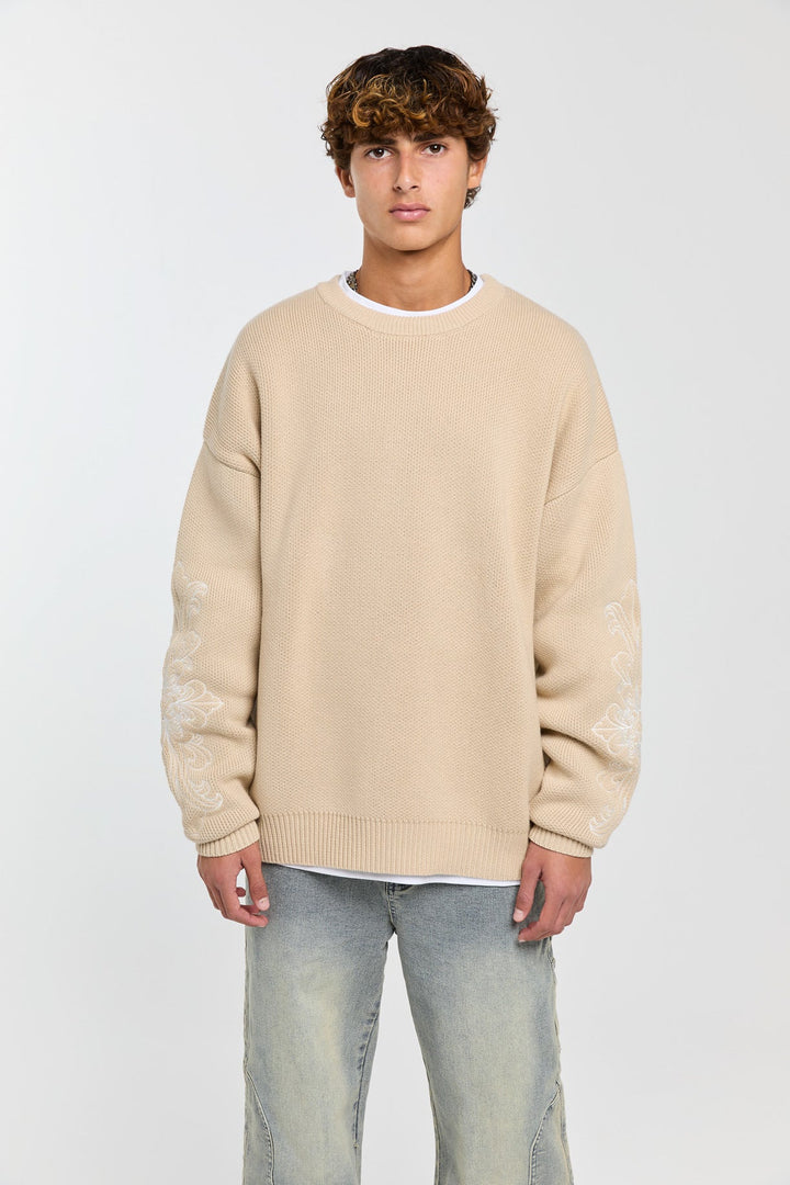 BONE - BEIGE KNIT SWEATER