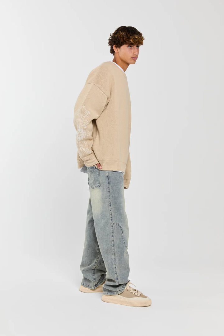 BONE - BEIGE KNIT SWEATER