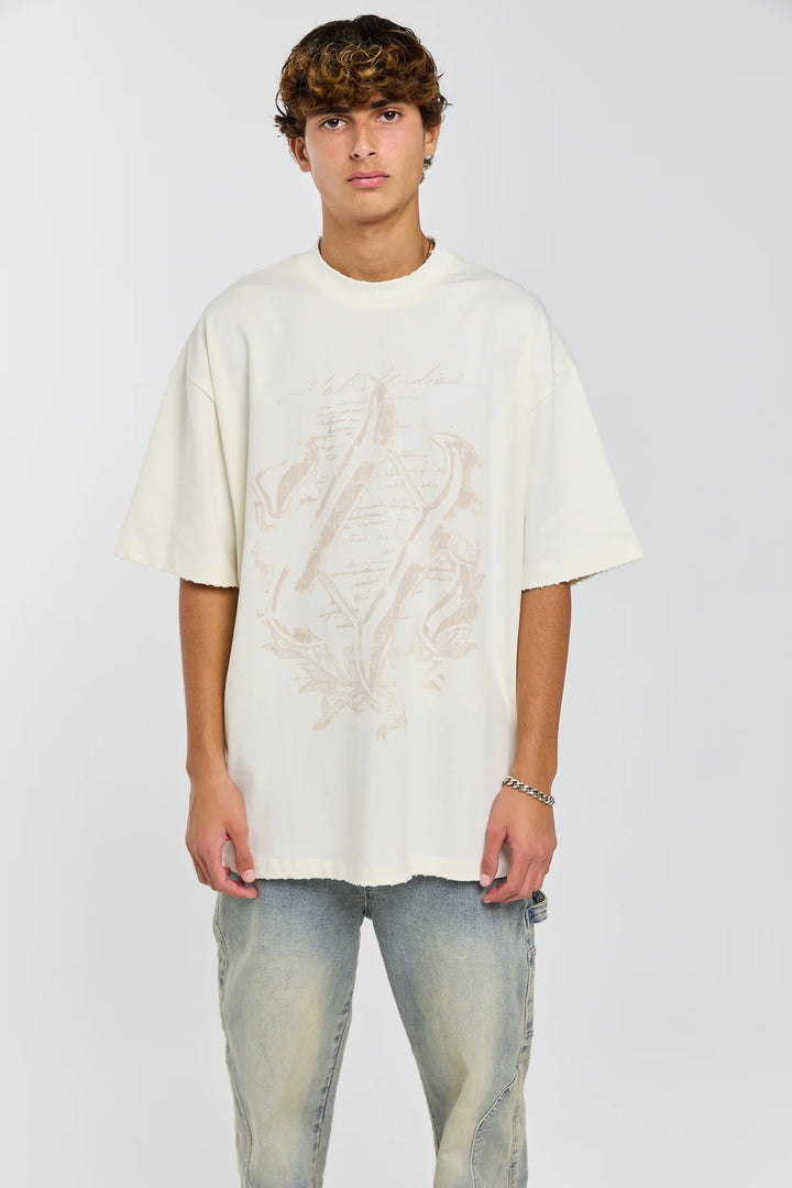 ETCHED - CREAM T-SHIRT