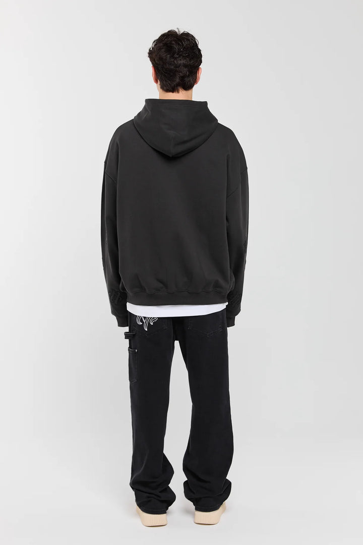 OBSIDIAN - DARK GREY ZIP HOODIE