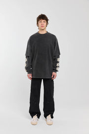 LEATHER - WASHED LONG SLEEVE TEE