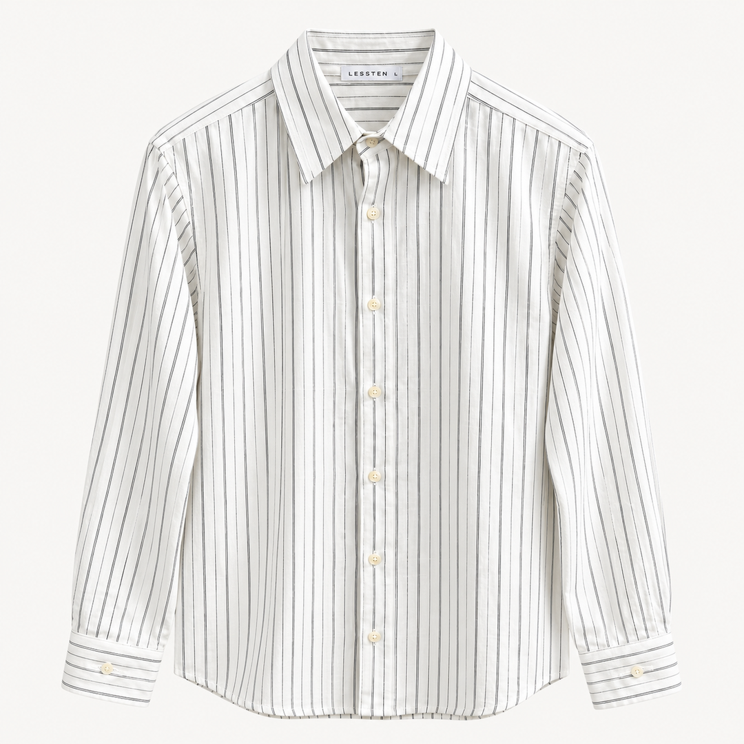 LESSTEN STRIPED SHIRT – WHITE